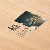 Photo Minimalist Save the date Acryl Uitnodigingen (Laagn)