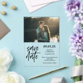 Photo Minimalist Save the date Acryl Uitnodigingen (Insitu (Huwelijk))