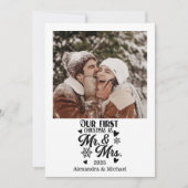 Photo Minimalistic Snowflakes Christmas Mr and Mrs Feestdagenkaart (Voorkant)