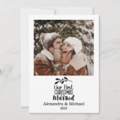 Photo Minimialist Our First Christmas Married Feestdagenkaart (Voorkant)