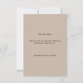 Photo mocha beige Graduation party Save the Date (Achterkant)