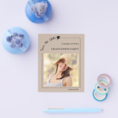 Photo mocha beige Graduation Save the Date Flyer (Enkel)