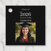 Photo modern black Graduation Party DIY Bedankjes Labels (Voorkant)