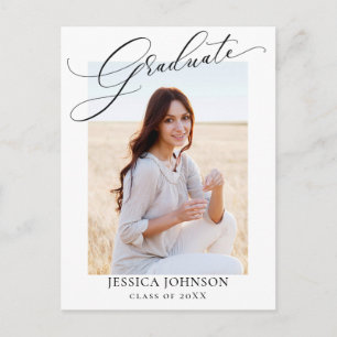 PHOTO Modern Elegant Graduation Party Invitation Briefkaart