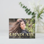 PHOTO Modern Elegant Graduation Party Invitation Briefkaart (Staand voorkant)