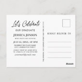 PHOTO Modern Elegant Graduation Party Invitation Briefkaart (Achterkant)