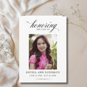 Photo Modern Memorial Order of Service Program  Kaart