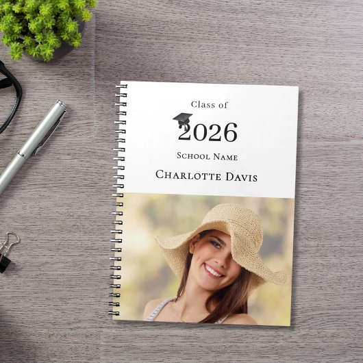  Photo Modern Senior Graduate Class of 2026 Notitieboek