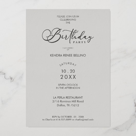 Photo Modern Transparency Overlay Vellum Effect Folie Uitnodiging (Achterkant)