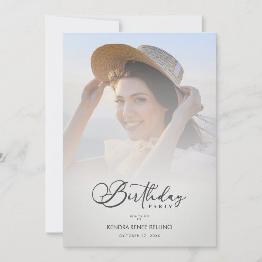 Photo Modern Transparency Overlay Vellum Effect Kaart (Voorkant)