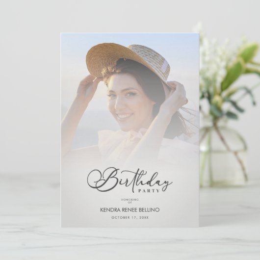 Photo Modern Transparency Overlay Vellum Effect Kaart (Staand voorkant)