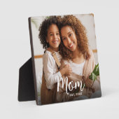 Photo Mom Established Date Black Custom Script Fotoplaat (Voorkant)