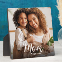 Photo Mom Established Date Black Custom Script