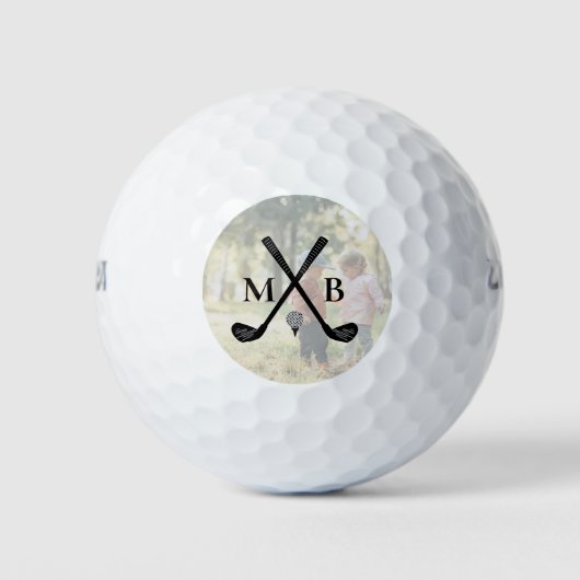 Photo Monogram Initials Mother's Gift Template Golfballen (Voorkant)