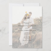 Photo Monogram Minimalist Wedding Kaart (Voorkant)