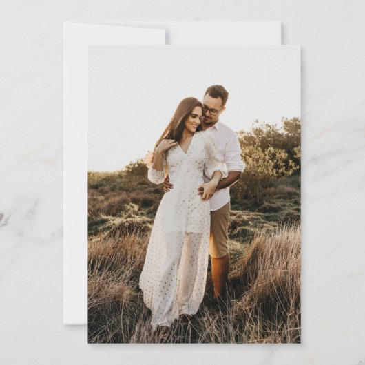 Photo Monogram Minimalist Wedding Kaart (Achterkant)