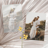 Photo Monogram Minimalist Wedding Kaart
