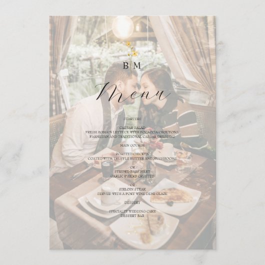 Photo Monogram Wedding Menu (Voorkant)