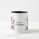Photo mug with flower frame mok (Midden)