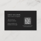 Photo Music Teacher Singer Songwriter QR Code Visitekaartje (Achterkant)