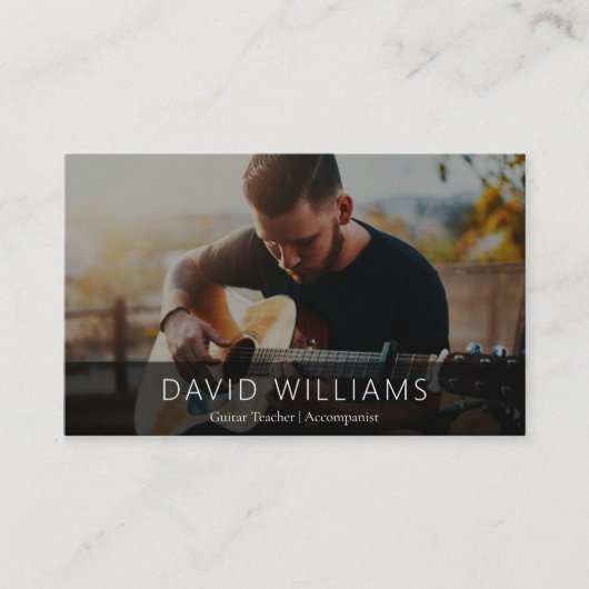 Photo Music Teacher Singer Songwriter QR Code Visitekaartje (Voorkant)