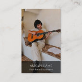Photo Music Teacher Singer Songwriter QR Code Visitekaartje (Voorkant)