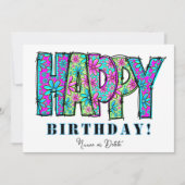 *PHOTO NAME Birthday Card Event Personalize Kaart (Voorkant)