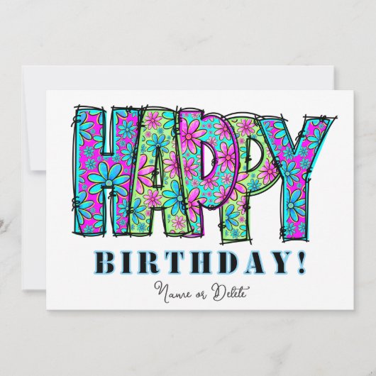 *PHOTO NAME Birthday Card Event Personalize Kaart (Voorkant)