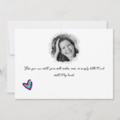 *PHOTO NAME Birthday Card Event Personalize Kaart (Achterkant)