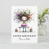 * # PHOTO NAME Birthday Card Personalize Whimsical Kaart (Staand voorkant)