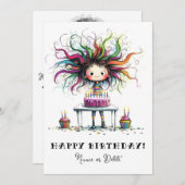 * # PHOTO NAME Birthday Card Personalize Whimsical Kaart (Voorkant / Achterkant)