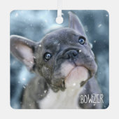 Photo + Name 🐶🐱 Personalized Best Dog or Puppy Metalen Ornament (Voorkant)