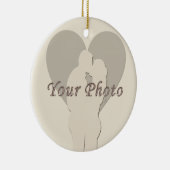 PHOTO NAMES DATUM AANGEPASTE Verloving Ornaments Keramisch Ornament (Rechts)