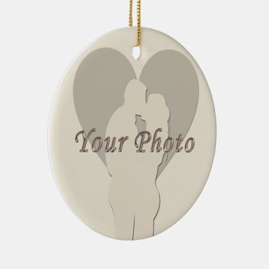 PHOTO NAMES DATUM AANGEPASTE Verloving Ornaments Keramisch Ornament (Rechts)