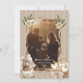 Photo Neutral Poinsettia Christmas Feestdagenkaart (Voorkant)