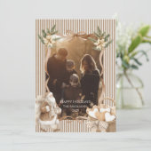 Photo Neutral Poinsettia Christmas Feestdagenkaart (Staand voorkant)