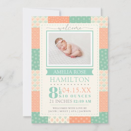 Photo Neutral Quilt Aankondiging (Voorkant)