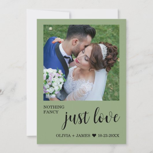 Photo Nothing Fancy Just Love Wedding Reception   Kaart (Voorkant)