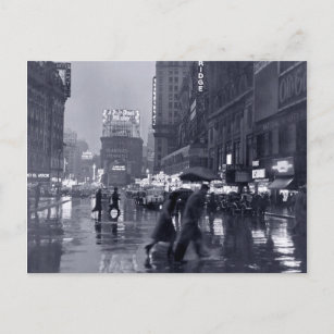 Photo: NYC uit de jaren 1940 in de regen Briefkaart