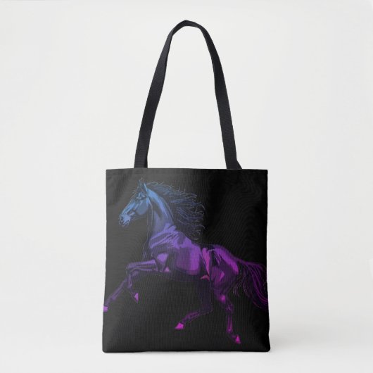 Photo of a Galloping Stallion on Reusable Grocery Tote Bag (Voorkant)