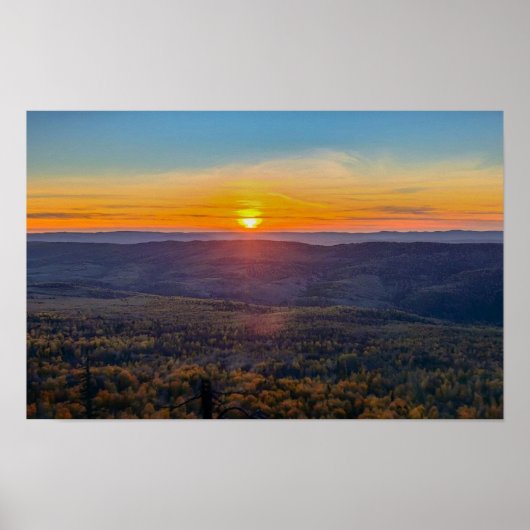 photo of a mountainous autumn forest, mountains, p poster (Voorkant)