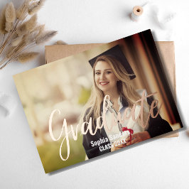 Photo of Graduation with Metallic relief Folie Uitnodiging