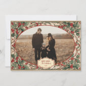 Photo Old World Holly & Ivy Feestdagenkaart (Voorkant)