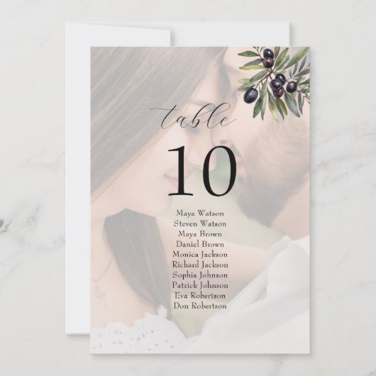 Photo Olive Ivory Wedding Seating Chart (Voorkant)