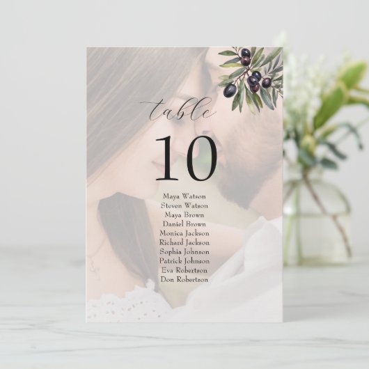 Photo Olive Ivory Wedding Seating Chart (Staand voorkant)