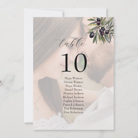Photo Olive Ivory Wedding Seating Chart (Achterkant)
