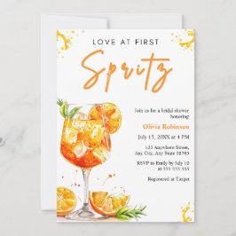 Photo Orange Love at First Spritz Bridal Shower Kaart