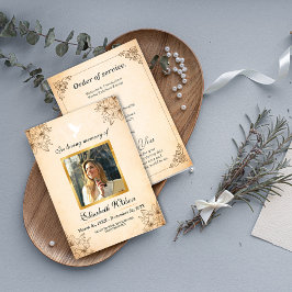 Photo Order of Service Funeral – In Loving Memory Programmakaart