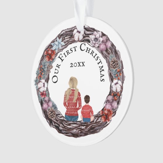 PHOTO Ornamemaneel kind voor eerste kerstmis Ornament (voorkant)