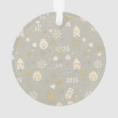 Photo Ornament – Gold Hearts, Bottles & Paw Prints (achterkant)